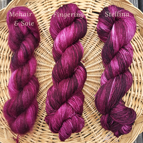 Pivoine – Laine teinte main | Rose Intense | Mérinos, Mohair & Stellina